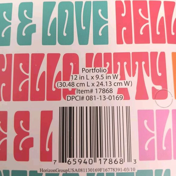 Sanrio Hello Kitty Peace & Love 2 Pocket Folder Portfolio 2010 Pink Orange - Picture 6 of 9